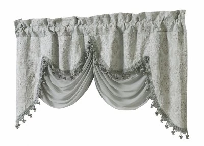 Kate Aurora Georgina Ultra Luxurious Raised Jacquard And Fringed Trimmed Austrian Window Valance - Image 3