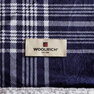 60"x70" Leeds Faux Mink To Berber Heated Throw Blanket Navy - Woolrich - Image 2