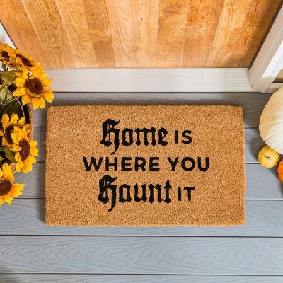 Evergreen 16 X 28 Halloween Greeting Coir Mat, Home Is Where You Haunt It For Indoor And Outdoor Decor - Image 6
