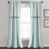 Home Boutique Farmhouse Button Stripe Yarn Dyed Woven Cotton Window Curtain Panels Blue 40X84 Set
