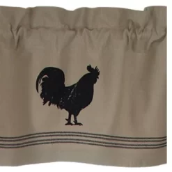 Home Collections By Raghu Farmhouse Rooster Oat Valance, 60x15.5
