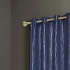 Iceland Metallic Grommet Curtain Panel Navy By RT Designers Collection