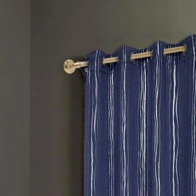 Iceland Metallic Grommet Curtain Panel Navy By RT Designers Collection