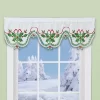 Collections Etc Beautiful Embroidered Holly Cutwork Window Valance