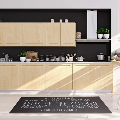 J&V TEXTILES 20" X 55" Oversized Cushioned Anti-Fatigue Kitchen Runner Mat (Rules Of The Kitchen) - Image 2