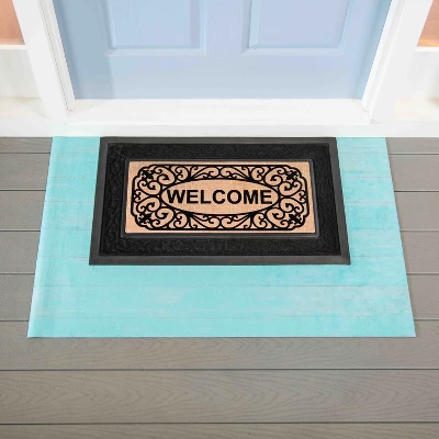 Evergreen Blue Wood Plank Layering Mat 42 X 26.5 Inches Indoor And Outdoor Decor - Image 3