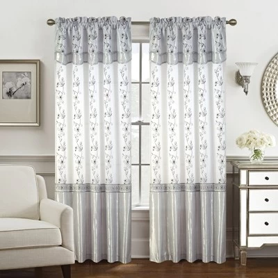 Priscilla Embroidered Panel With Double Valance - RT Designers Collection - Image 5