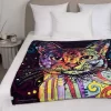 Dawhud Direct 50" X 60" Colorful Dean Russo Cat Fleece Throw Blanket For Women, Men And Kids