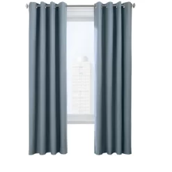 Thermaplus Ventura Blackout Grommet Curtain Panel Pair Frame Your Windows With Subtle Slub Textured Motif Blue