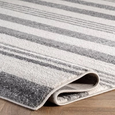 2'6"x6' Striped Kelsi Runner Rug Gray - NuLOOM - Image 4