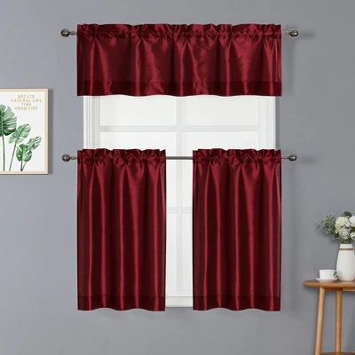 Kate Aurora Parisian Living Complete 3 Piece Lightweight Sheer Cafe Kitchen Curtain Tier & Valance Set - Image 11