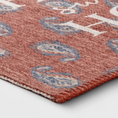 1'8"x2'10" Washable 'Home Sweet Home' Paisley Accent Rug Red - Threshold™ - Image 2