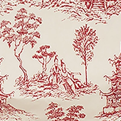 Naomi Tie-Up Ribbon Tie 3" Rod Pocket Valance 50" X 21" Red By RLF Home - Image 2