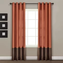 Home Boutique Prima Brown/Rust Window Curtain -54 X 84 - 2 Panel Set