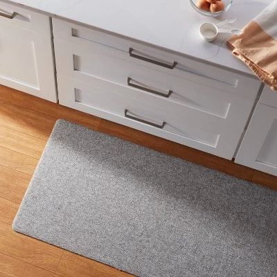 60" X 20" Basketweave Comfort Runner Mat Gray - Threshold™