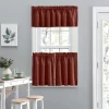 Ellis Lisa Solid Color Poly Cotton 1.5" Rod Pocket Duck Fabric Stylish Tailored Valance 58" X 15" Red