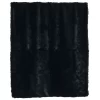 Hastings Home Luxury Long Haired Faux Fur Throw - Black