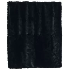Hastings Home Luxury Long Haired Faux Fur Throw - Black