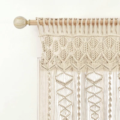 30"x40" Boho Macrame Textured Cotton Window Valance - Lush Décor