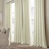 Home Boutique Belgian Flax Prewashed Linen Rich Cotton Blend Window Curtain Panel Single Ivory 50x84