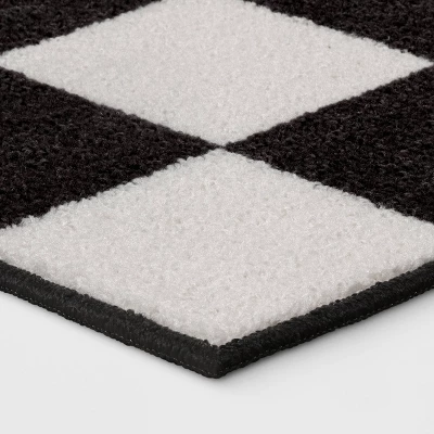 4'x5'5" Small Checker Rug Charcoal And Ivory - Room Essentials™ - Image 2