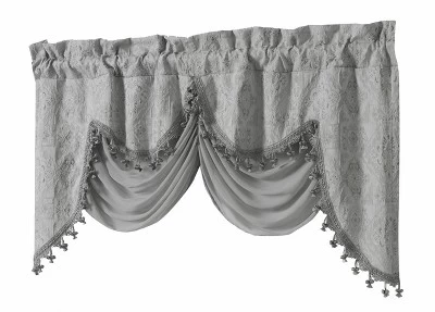 Kate Aurora Georgina Ultra Luxurious Raised Jacquard And Fringed Trimmed Austrian Window Valance - Image 8