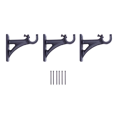 Kenney Fast Fit Easy Install Waverly 3/4" Decorative Window Curtain Rod, 42-120", Black