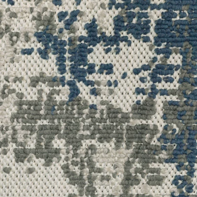 Trinity Modern Distressed Abstract Patio Area Rug Beige/Blue - Captiv8e Designs - Image 6