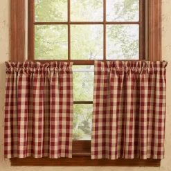 Park Designs York Window Tiers - Wine - 24"