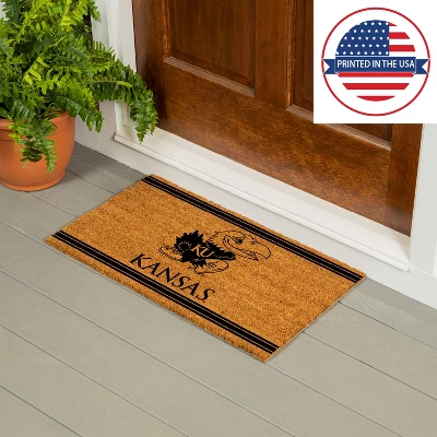 Evergreen University Of Kansas Logo Turf Mat, Brown- 28 X 16 Inches Indoor Outdoor Doormat - Image 5