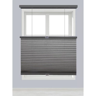 Linen Avenue Cordless Top Down Bottom Up Cellular Shade, Dark Grey