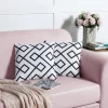 2pk 18" X 18" Printed Diamond Geo Linen Textured Decorative Throw Pillow Set - Candies