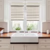 Radiance Brooklyn 48-in Cordless White Distressed Bamboo Roman Shade