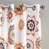 1pc 52"x84" Light Filtering Adrianne Curtain Panel White/Orange - Triangle Home Fashions