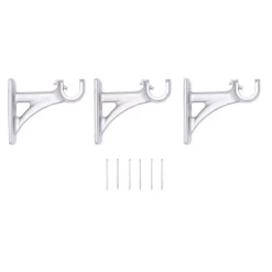 Kenney Fast Fit Easy Install Jayden 3/4" Decorative Window Curtain Rod, 42-120", Brushed Nickel