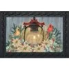 Briarwood Lane Warm Winter Candle Doormat White Poinsettias Indoor Outdoor 30" X 18"