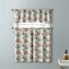 Kate Aurora English Floral Rose Garden Complete 3 Pc Café Kitchen Curtain Tier & Valance Set - 56 In. W X 36 In. L