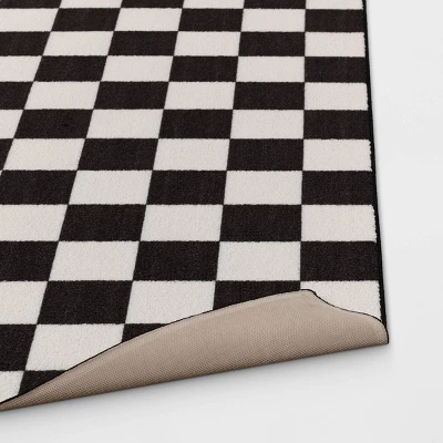 4'x5'5" Small Checker Rug Charcoal And Ivory - Room Essentials™ - Image 3