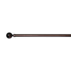 LX01 Ball Finial Adjustable Steel Rod Set 1" Diameter Antique Bronze/Brown By Versailles