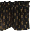 Home Collections By Raghu Pineapple Town Valance, Black 72x15.5