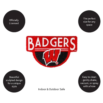 Evergreen University Of Wisconsin-Madison Indoor Outdoor Natural Shaped Coir Doormat 1'6"x2'4" Multicolored - Image 4