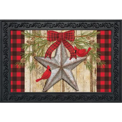 Briarwood Lane Festive Barnstar Winter Doormat Primitive Cardinal