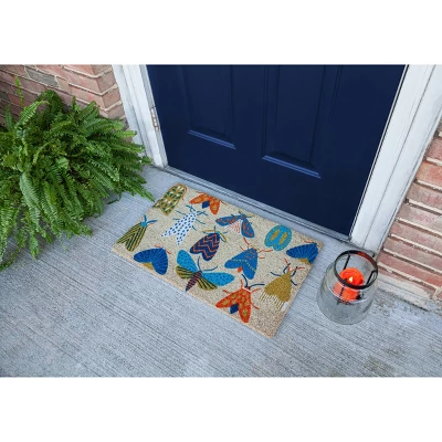1'4" X 2'4" Moths Indoor/Outdoor Coir Doormat - Entryways - Image 3