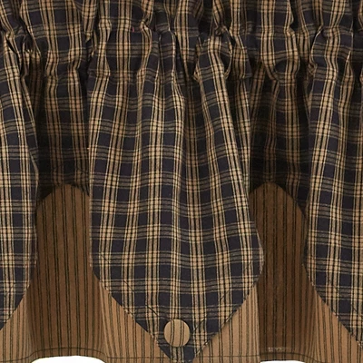 Park Designs Sturbridge Black Point Valance - 72''L - Black - Image 2