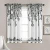 Home Boutique Tanisha Light Filtering Window Curtain Panels Black/White 52X63+2 Set