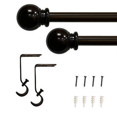 Ball Drapery Rod Set Brown - Lumi Home Furnishings - Image 4