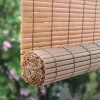 96" X 72" Outdoor Oval Vinyl Cord-Free PVC Rollup Blinds Woodgrain - Radiance