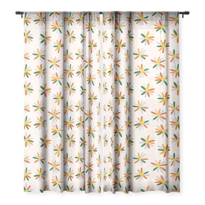 Lane And Lucia Patchwork Daisies Single Panel Sheer Window Curtain - Society6 - Image 2