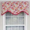 RLF Home Merangerie Window Treatment Ruffled Cornice Premium Quality Valance 3" Rod Pocket 50" X 17" Sherbert Red