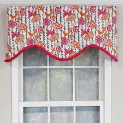 RLF Home Merangerie Window Treatment Ruffled Cornice Premium Quality Valance 3" Rod Pocket 50" X 17" Sherbert Red
